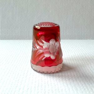 Vintage Burgundy Glass Thimble, Made in West Germany